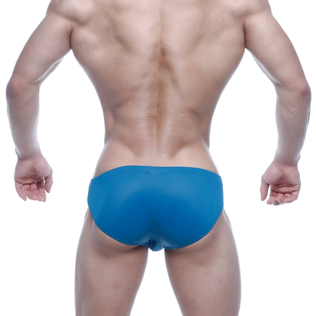 Blue swim trunks metro malewear vasco hip brief petrol 5103-08 featuring a sleek hip brief design