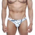 MetroMaleWear Vasco hip brief web 5103-43 white and gray geometric patterned men’s briefs with a modern design