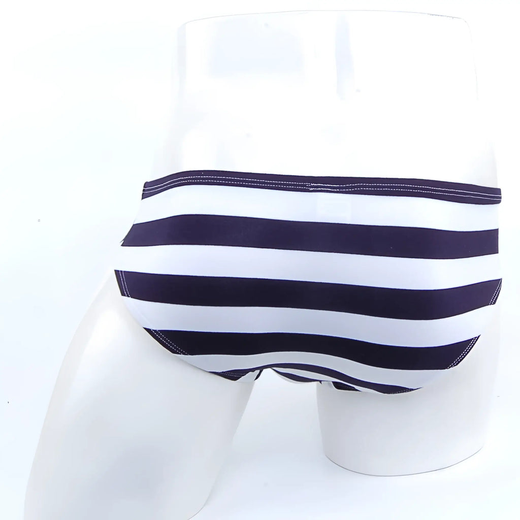 MetroMaleWear Ventura brief stripe 2713-40 navy blue and white striped briefs with contrasting stitching