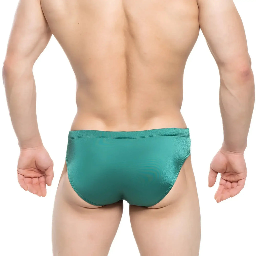 MetroMaleWear Versity swim brief green 4998-07 teal shimmering with sleek form-fitting design for swimming