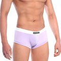 Light purple MetroMaleWear men’s briefs with white waistband and branded label in soft breathable fabric