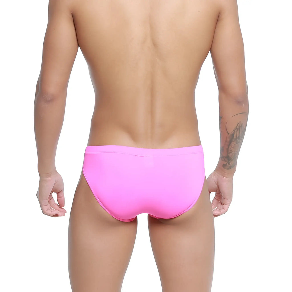 Bright pink metroMalewear magenta bikini 5103-58 swim trunks with smooth form fitting design