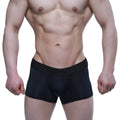 Black mens boxer briefs with black elastic waistband featuring nevv branding metro-malewear maintenant 2122-20