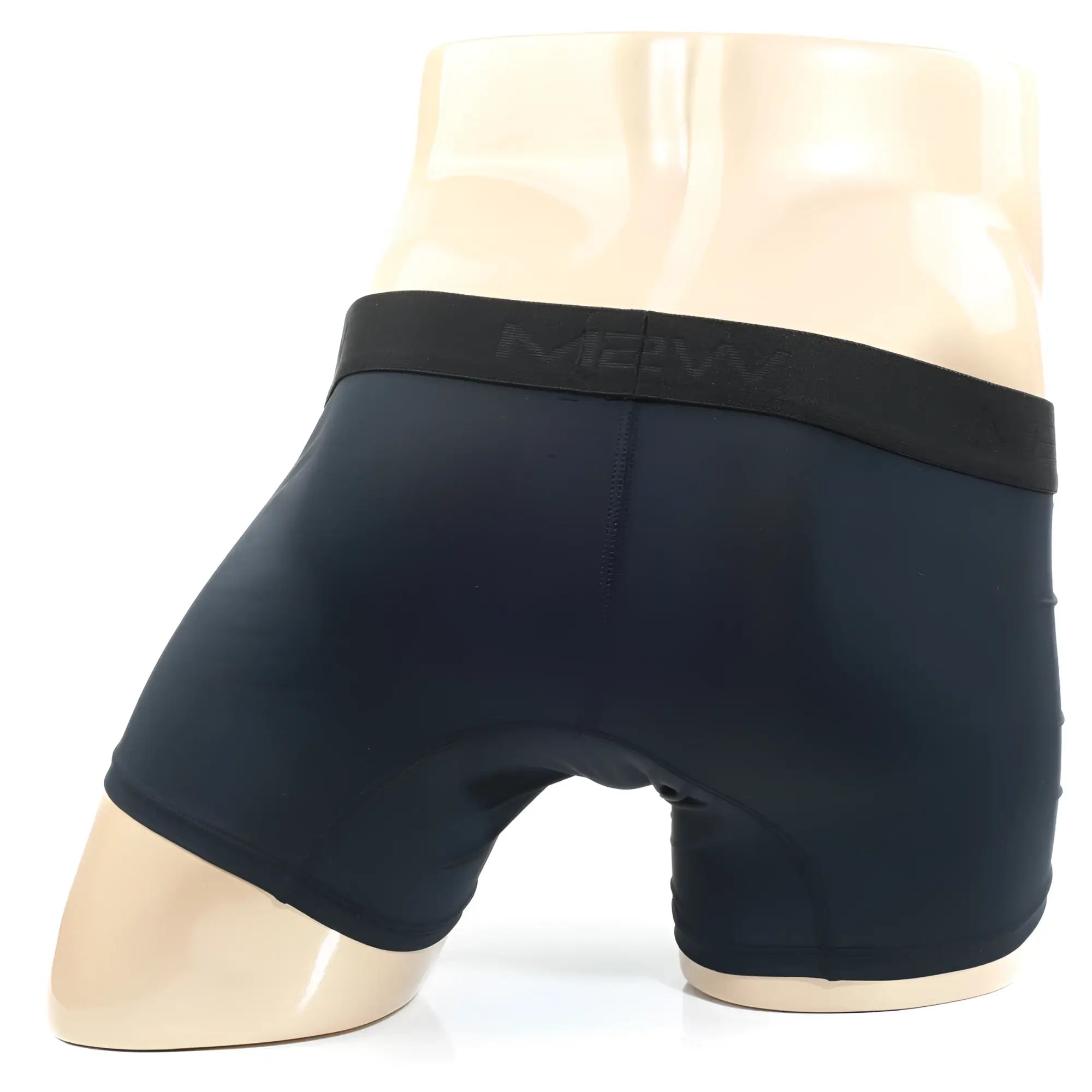 Metro male wear maintenant boxer brief black with black elastic waistband featuring meow logo for men