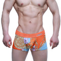 MetroMaleWear Maintenant boxer brief orange with light blue ornate floral pattern comfortable men’s underwear