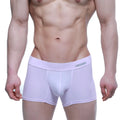 Light purple men’s metro male wear maintenant boxer briefs with a textured waistband and anna branding in gray