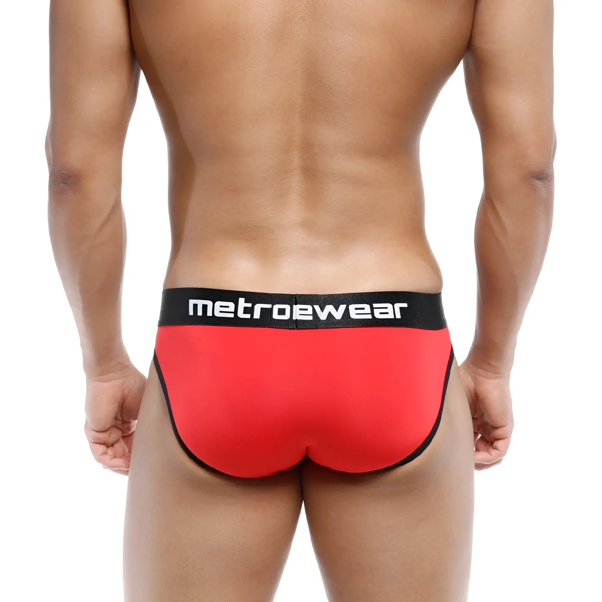 Red metrowear briefs metro-malewear martini brief 3103-12 with black trim and waistband for stylish comfort