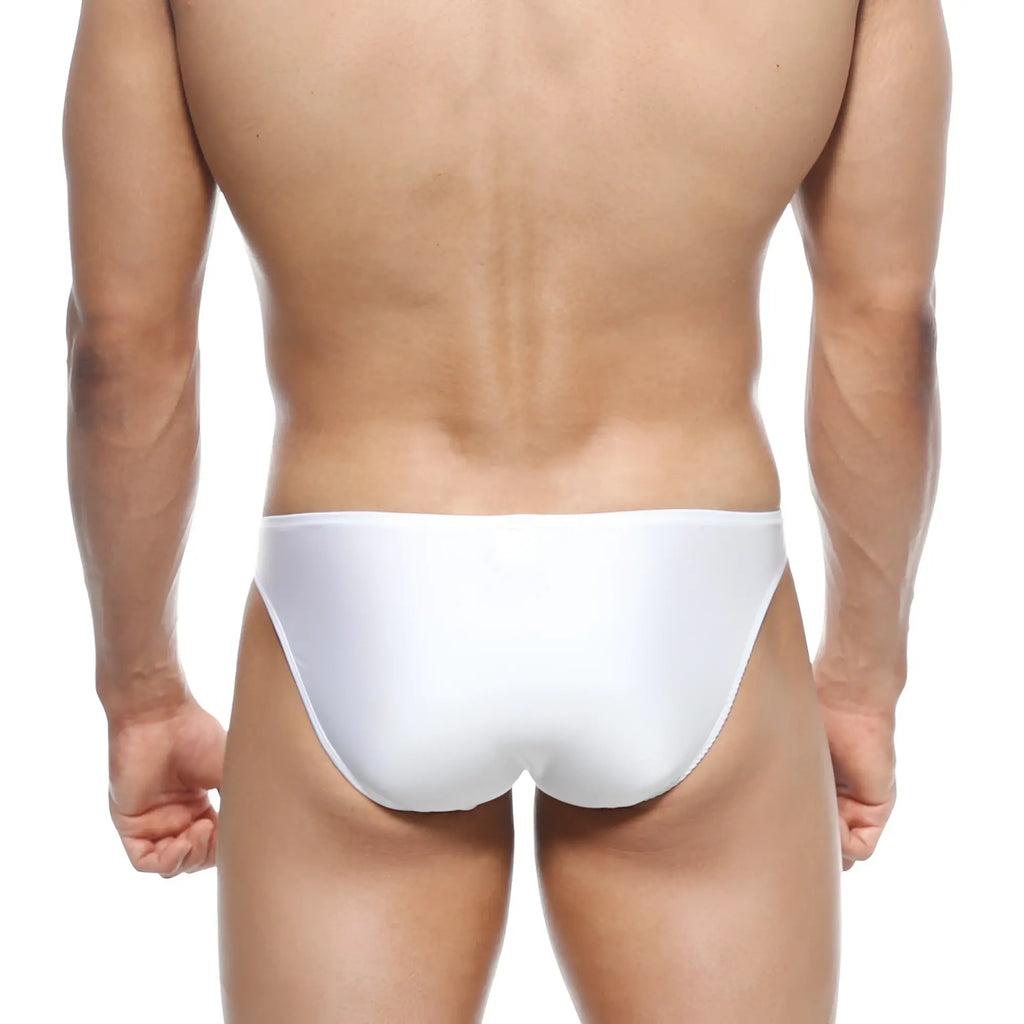 Metro male wear max bulge bikini white 6007-00 smooth textured white briefs with a snug fit