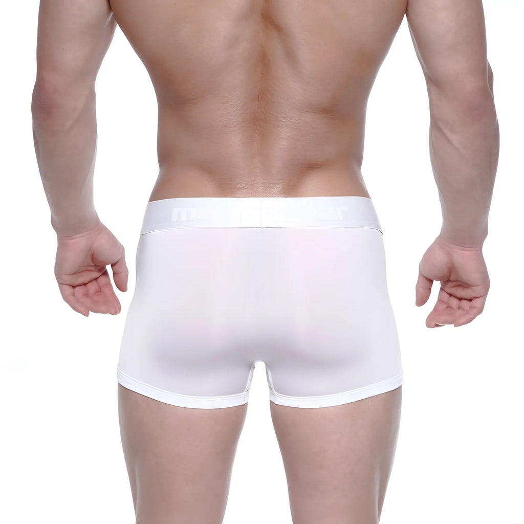 MetroMalewear max bulge boxer brief white with smooth form-fitting fabric and subtle waistband branding