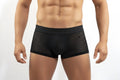 MetroMaleWear MAX mesh boxer black 3013-75 featuring black mesh fabric with a solid waistband for breathable comfort