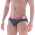 Black metroMalewear max mesh hip briefs with red and white asmin logo elastic waistband 2103-20