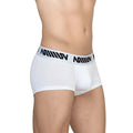 White men’s briefs with a black miiow logo waistband from MetroMaleWear Max Short Boxer white 3013-04 collection