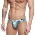 MetroMaleWear meadow bikini 5103-56 men’s briefs with white and teal tropical leaf pattern for comfortable wear