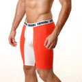 Bright orange and white athletic briefs with bold vertical stripe and branded elastic waistband metro male wear 2024 14