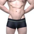 Black mesh briefs with neon green trim and new logo on waistband metro male wear meta trunk black 2026-75