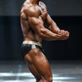 Black and gold athletic briefs with checkered waistband from MetroMaleWear MetroMuscleWear Aaron Competition Suit 4923-31