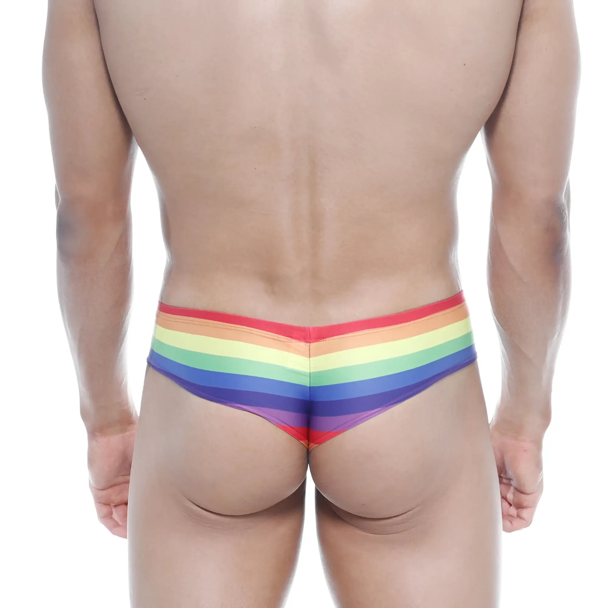 MetroMaleWear micro cheek rainbow 2027-04 rainbow-striped men’s briefs with snug form-fitting design