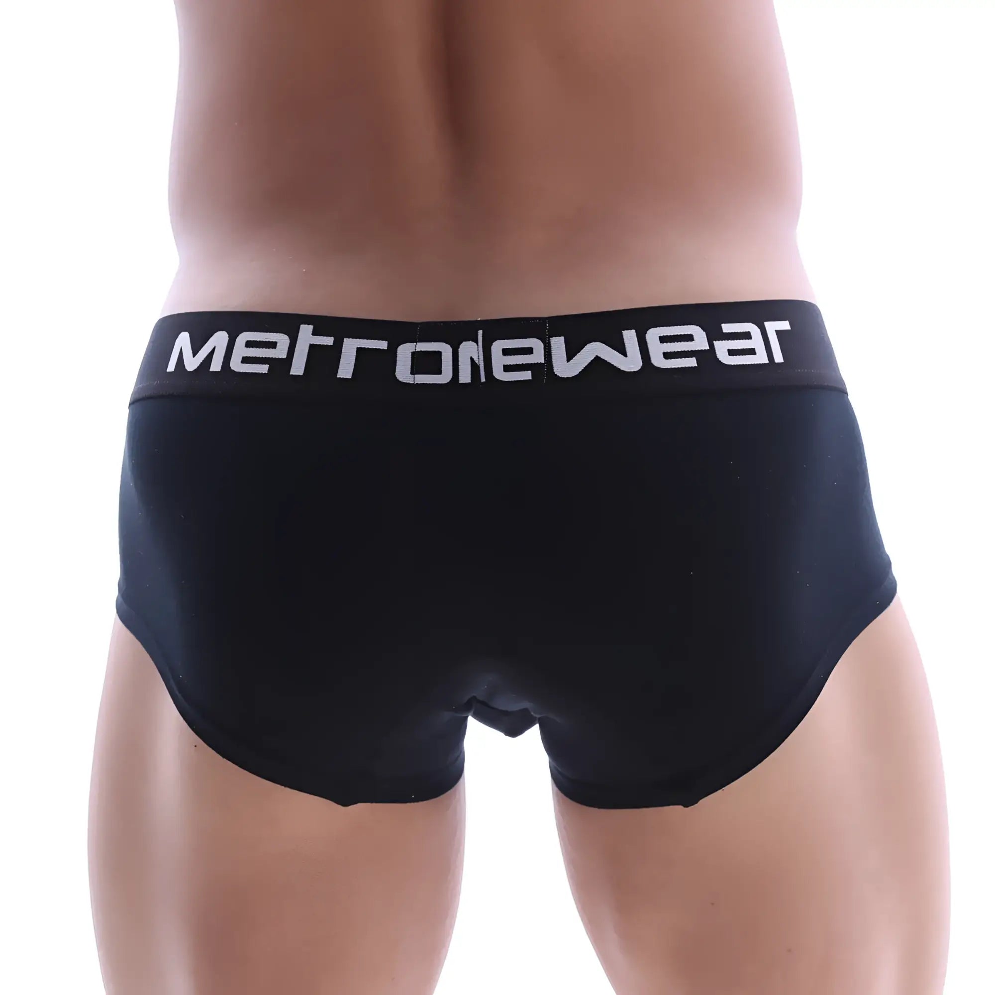 Black metronewear micro mini boxer briefs core black 7013-20 with white logo on waistband