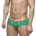 Green men’s briefs metroMalewear micro mini boxer navidad 7013-17 with gold waistband and fromalewear logo in white