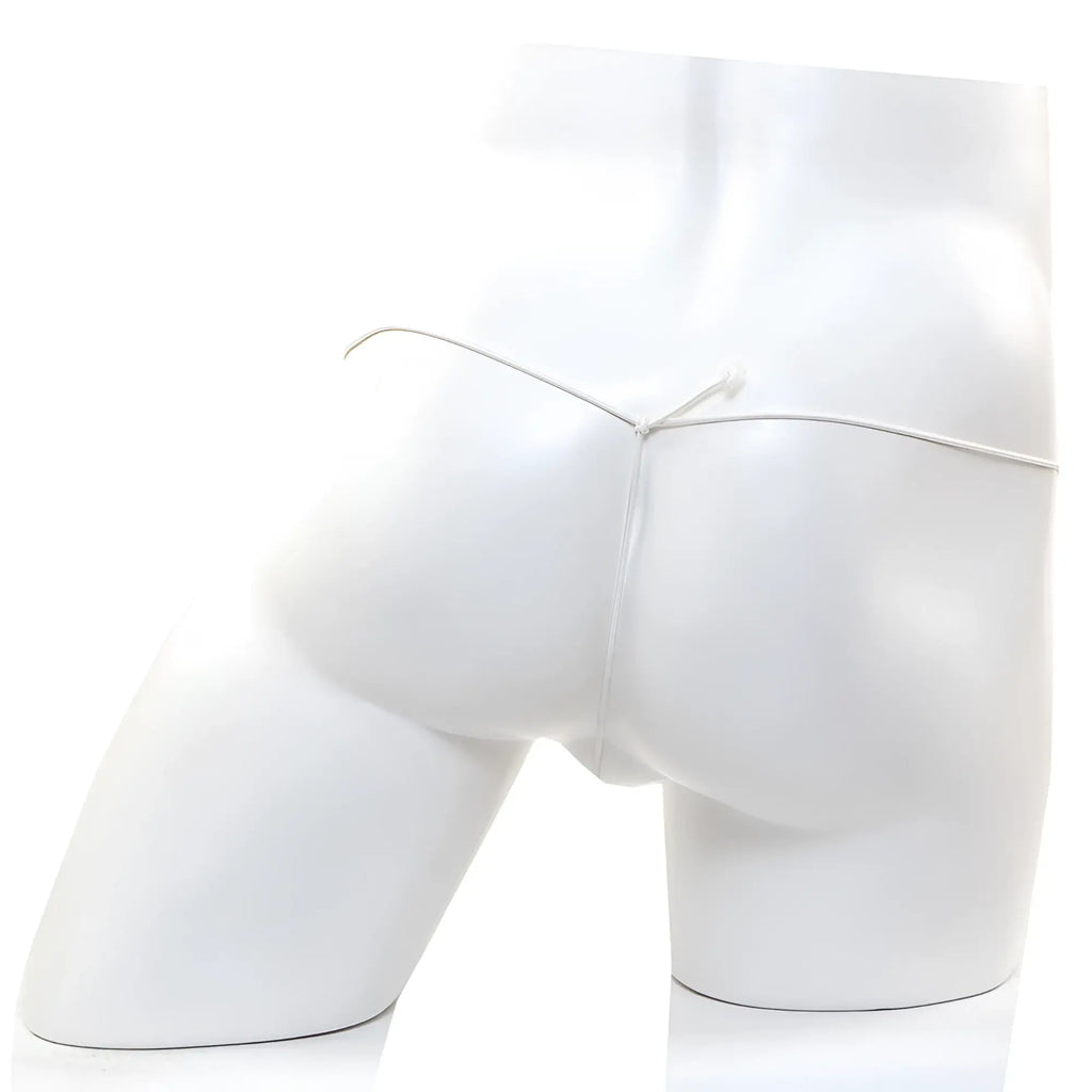 Silver thong belt with minimalist design and thin sleek straps from metromalewear microfiber g pink 2015 02 collection
