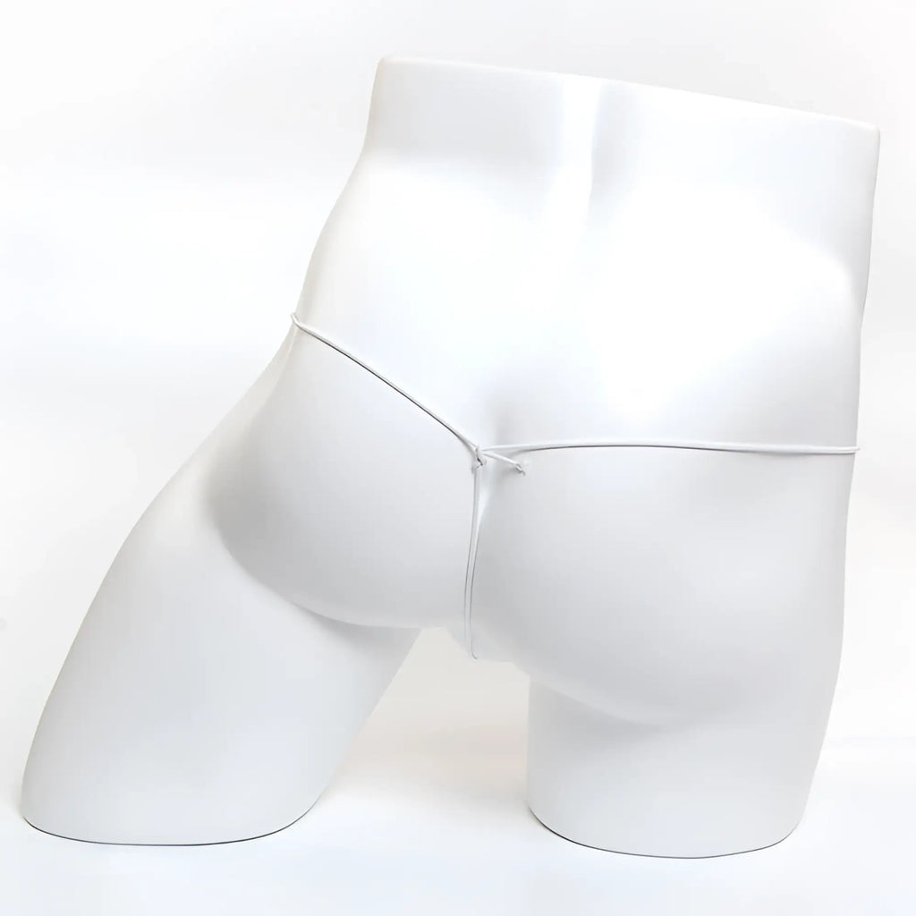 White men’s briefs with thin silver-toned elastic waistband microfiber mesh fabric metroMalewear microfiberg red 2015-49