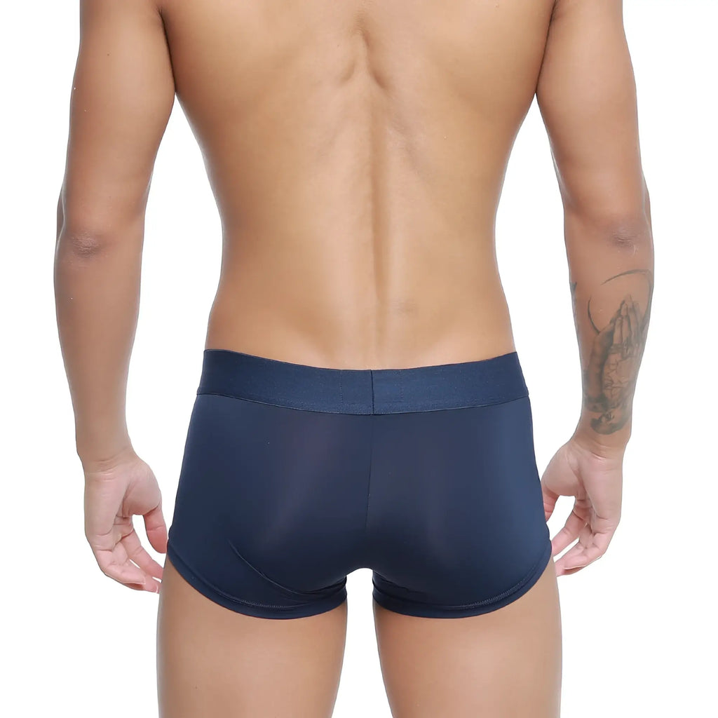 Navy blue stretch cotton briefs with solid waistband from metromalewear microfiber trunk dark blue 2026-29 collection
