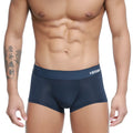 Navy blue stretch cotton briefs MetroMaleWear microfiber trunk with white logo waistband for comfortable daily wear