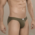 Metro malewear milano bikini green 5103-m26 men’s olive green striped underwear with branded waistband label