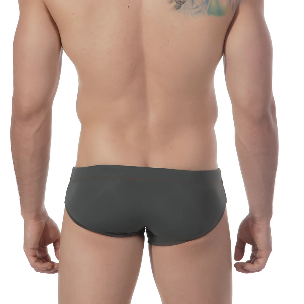 Dark gray metro malewear military swim bikini 4922-26 with sleek form-fitting design for stylish swimwear use