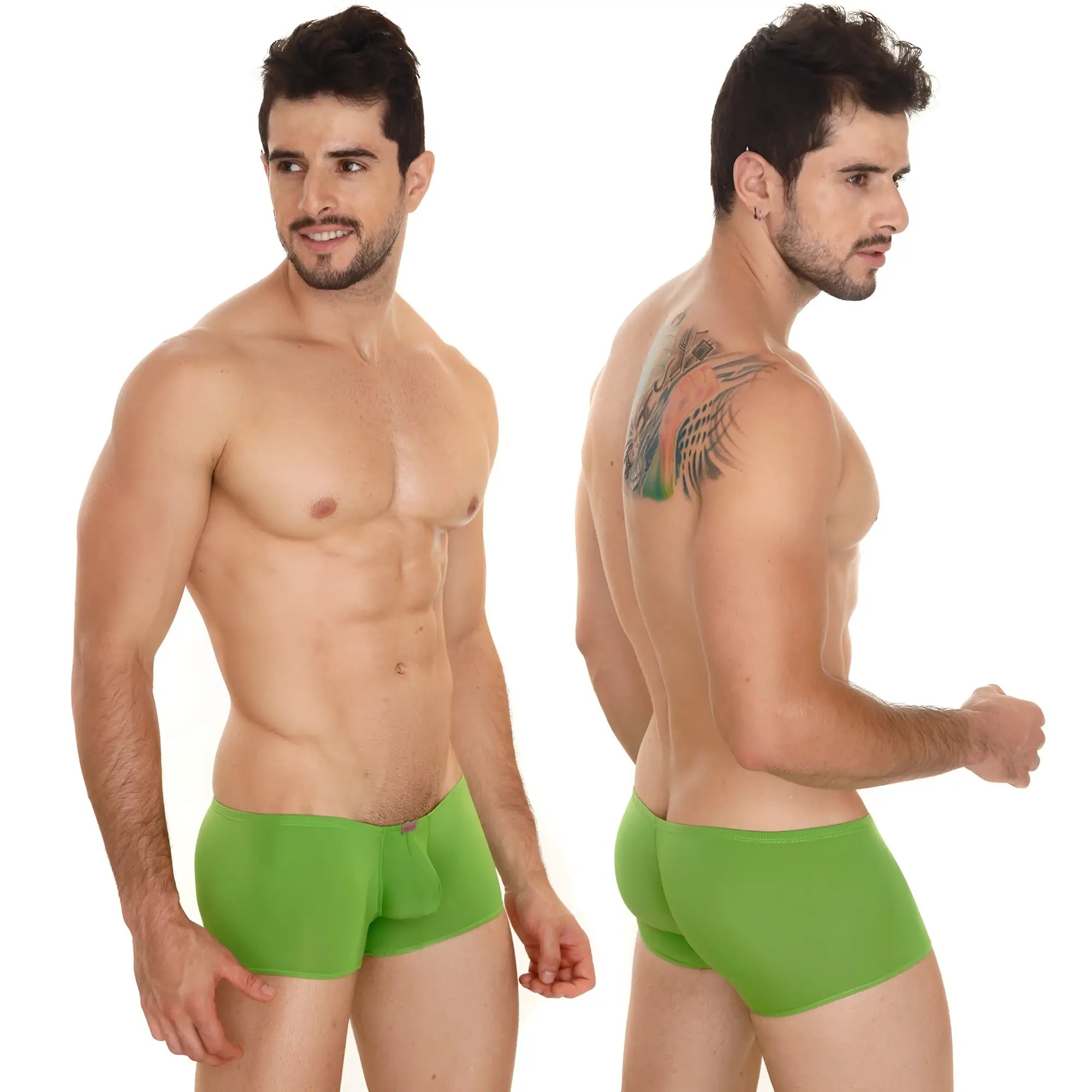 Bright green metro malewear minimo boxer 2013-17 men’s briefs with smooth stretchy fabric and centered pouch design