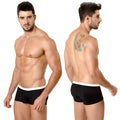 Black briefs with a white waistband metroMalewear minimo contrast boxer 2013c-20 in cotton blend material