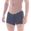 MetroMaleWear minimo cotton long boxer black 2034-21 with central pouch and red waistband label for comfort and support