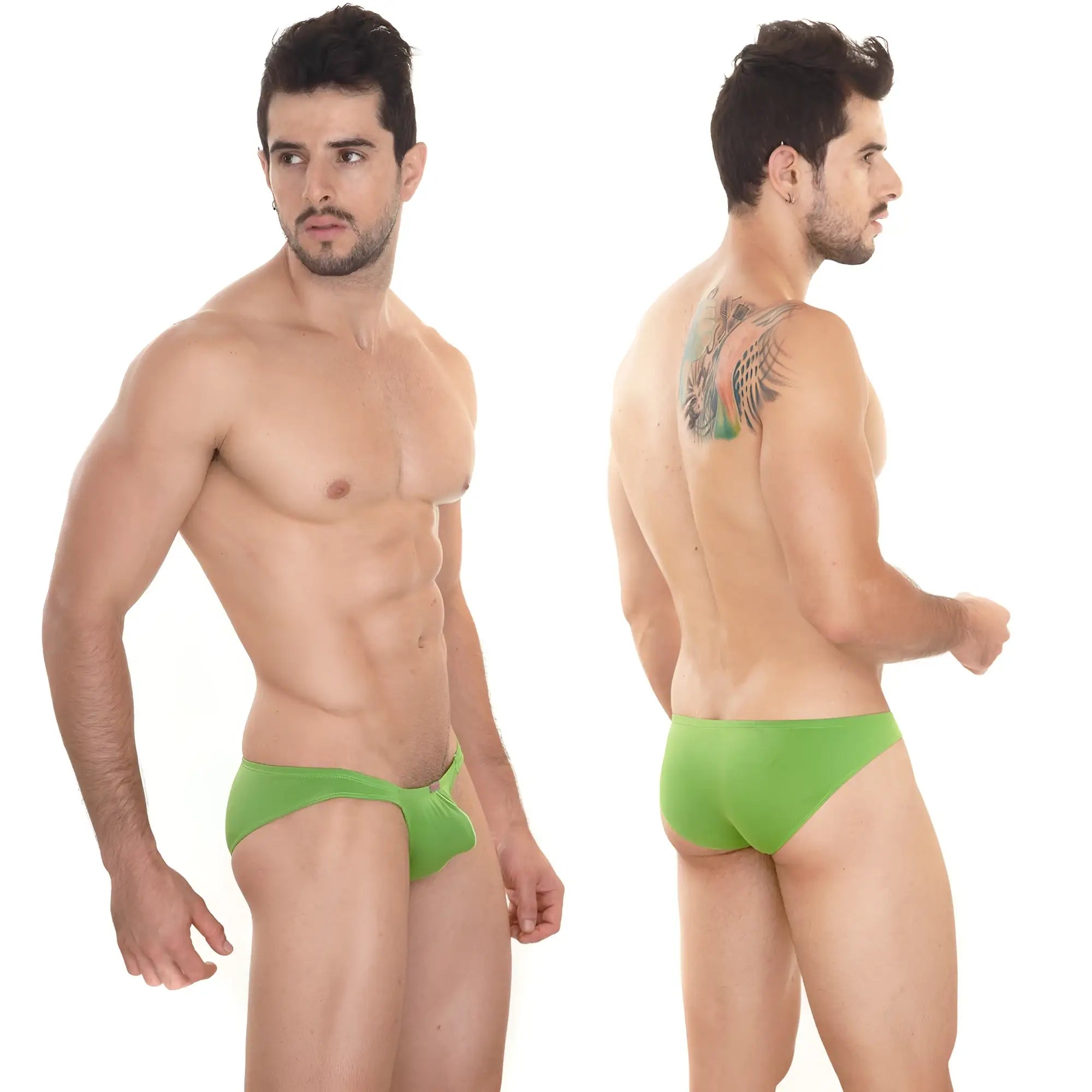 MetroMalewear minimo hip brief green 2006-17 form-fitting bright green swim trunks for men