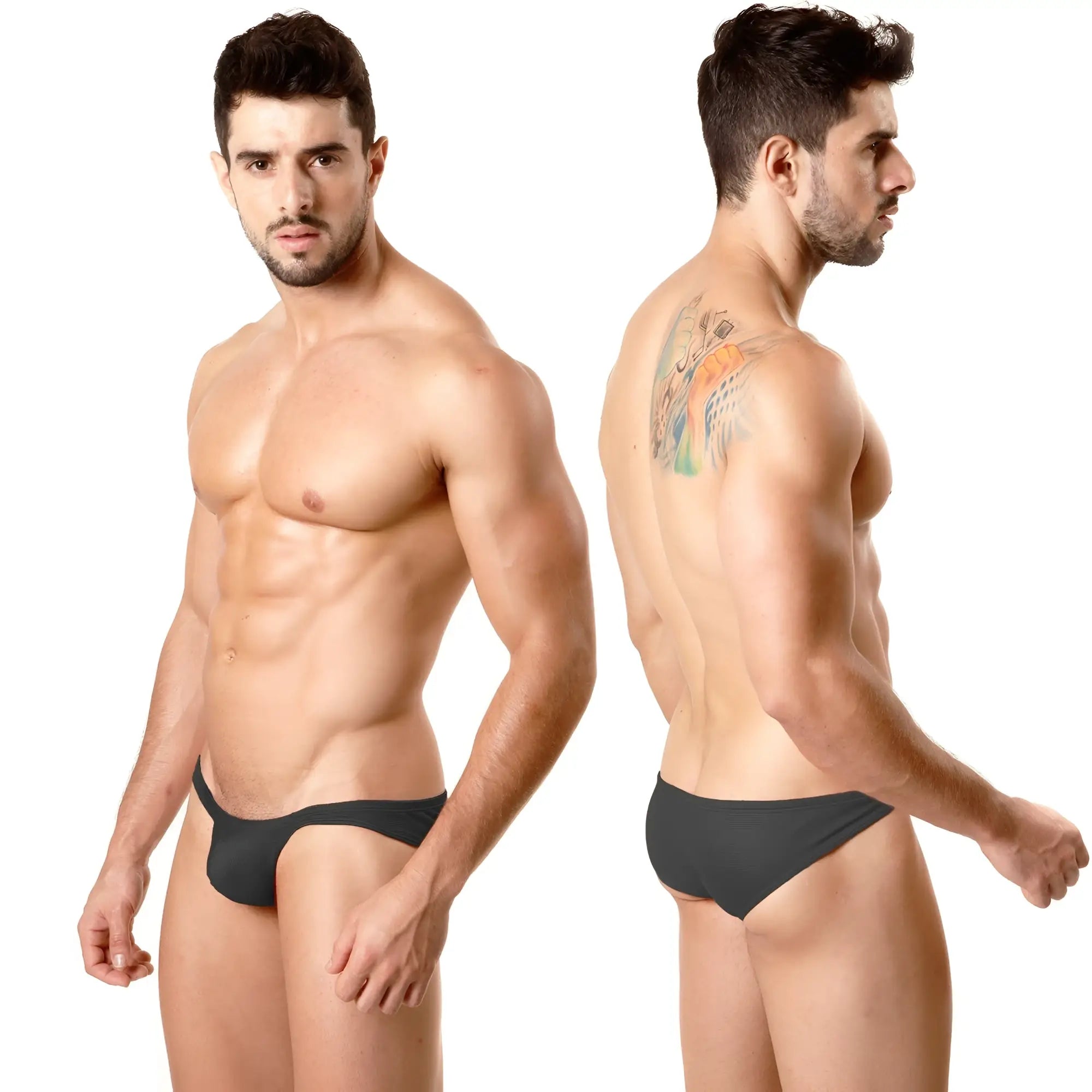 MetroMaleWear minimo hip brief metallic black with a snug form-fitting design for comfortable everyday wear