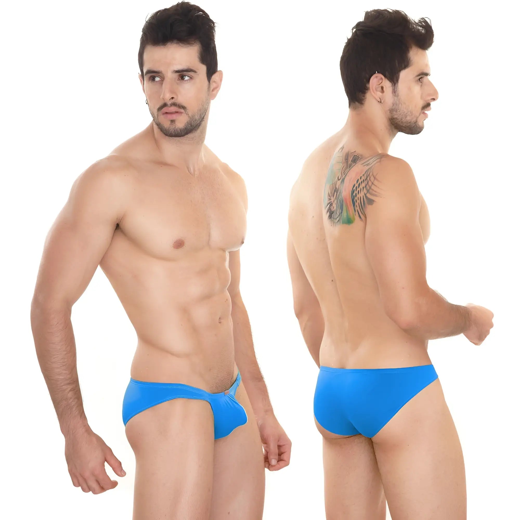 Bright blue form-fitting swim trunks metroMalewear minimo hip brief royal 2006-18 with sleek modern design