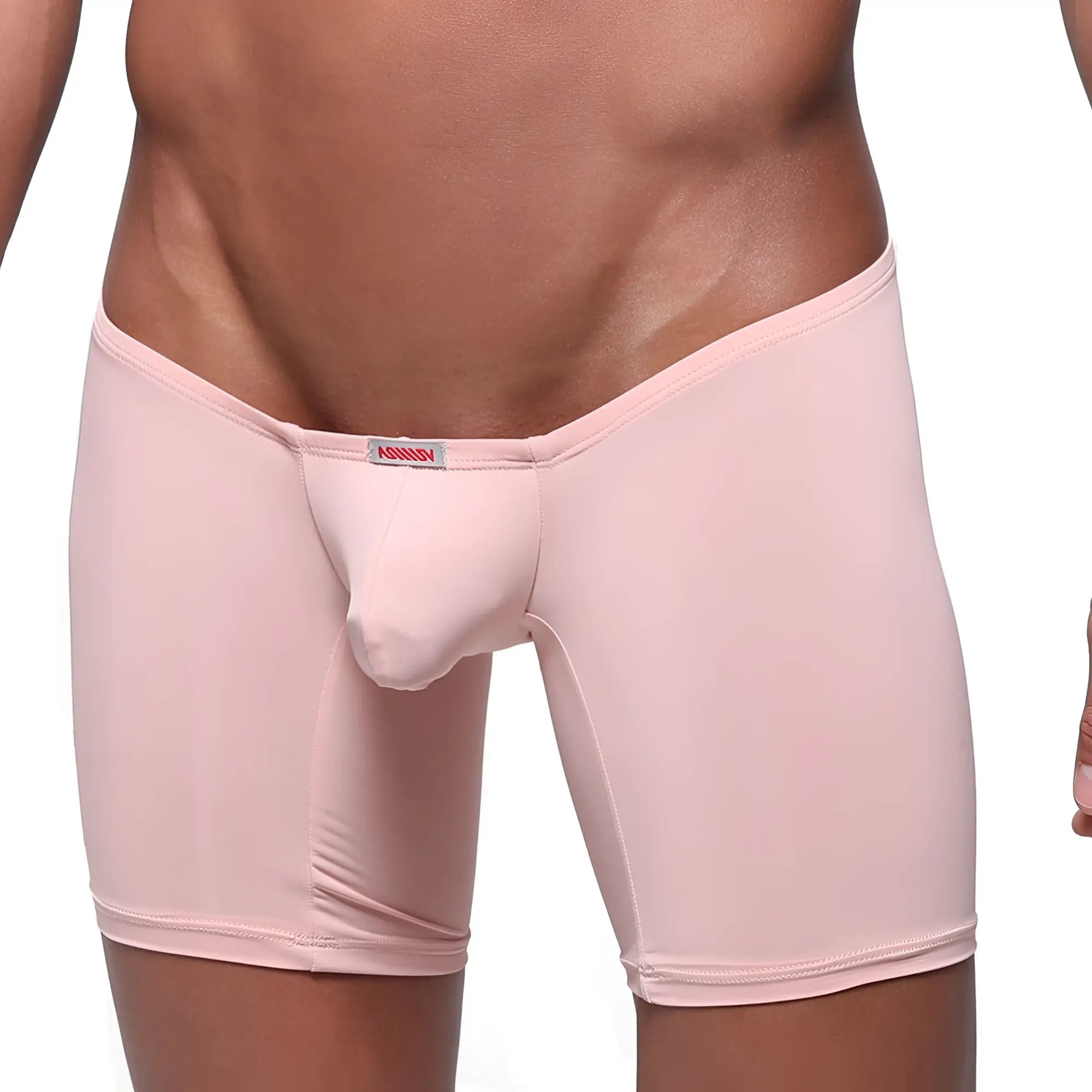 Pink mens briefs metro male wear minimo long boxer dusty pink 2034-02 with supportive form fitting design and branded waistband