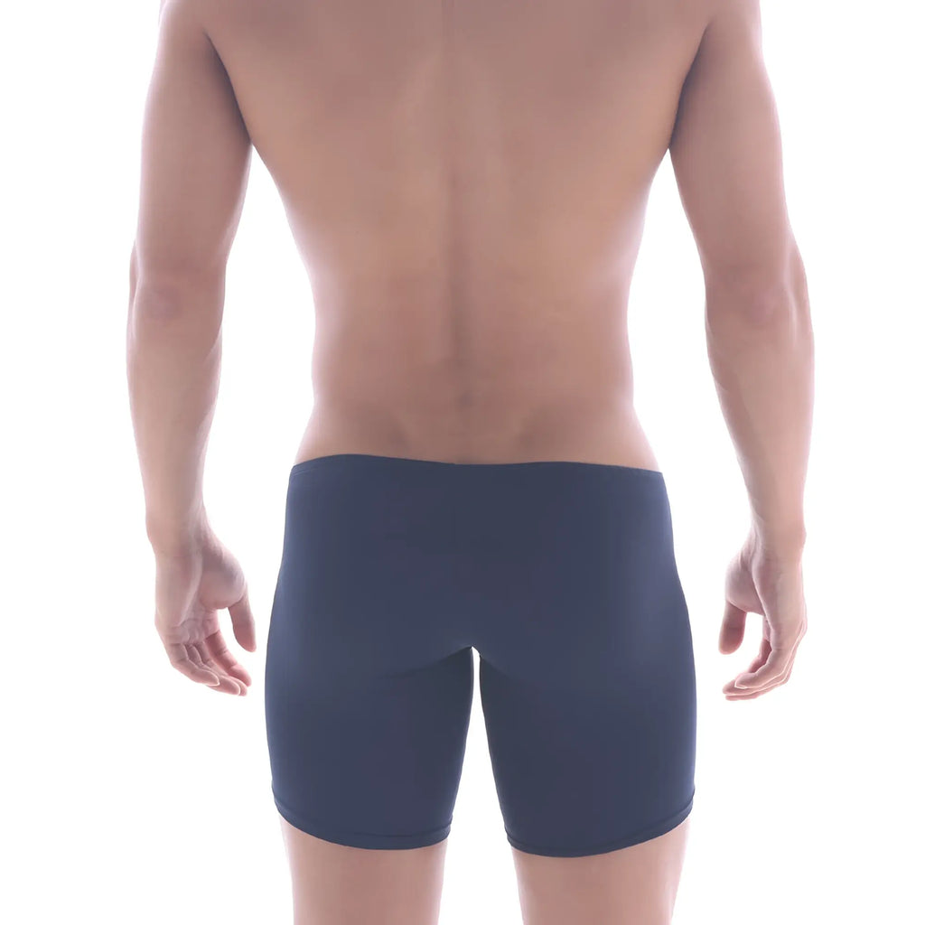 Navy blue stretch briefs by MetroMaleWear Minimo Long Boxer made from comfortable fabric for everyday wear