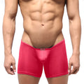 MetroMaleWear minimo long boxer bright pink form-fitting men’s boxer briefs with smooth fabric and brand tag