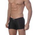 Black men’s briefs with smooth form-fitting fabric and metrosleeve waistband black metro male wear minimo boxer 2033-20