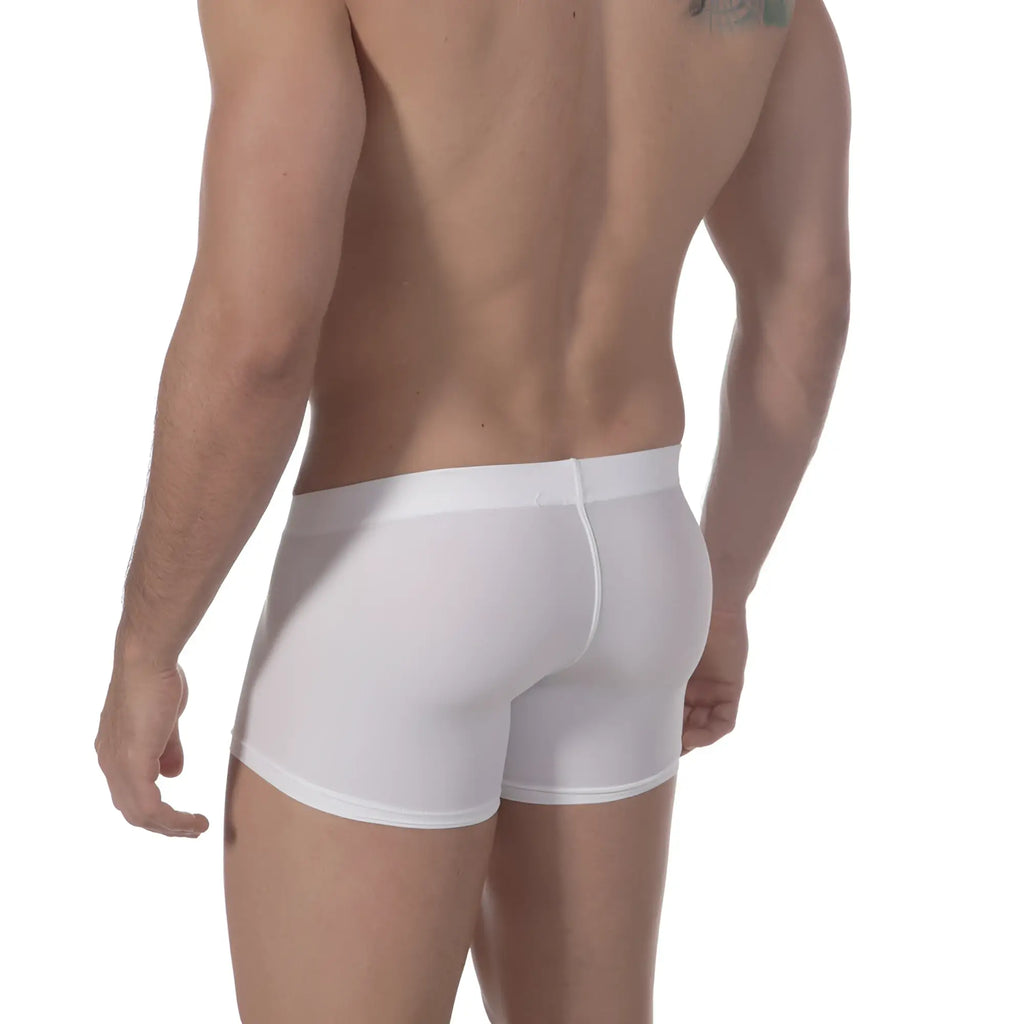 MetroMaleWear minimo waistband boxer white 2033-00 white seamless form-fitting boxer briefs front view