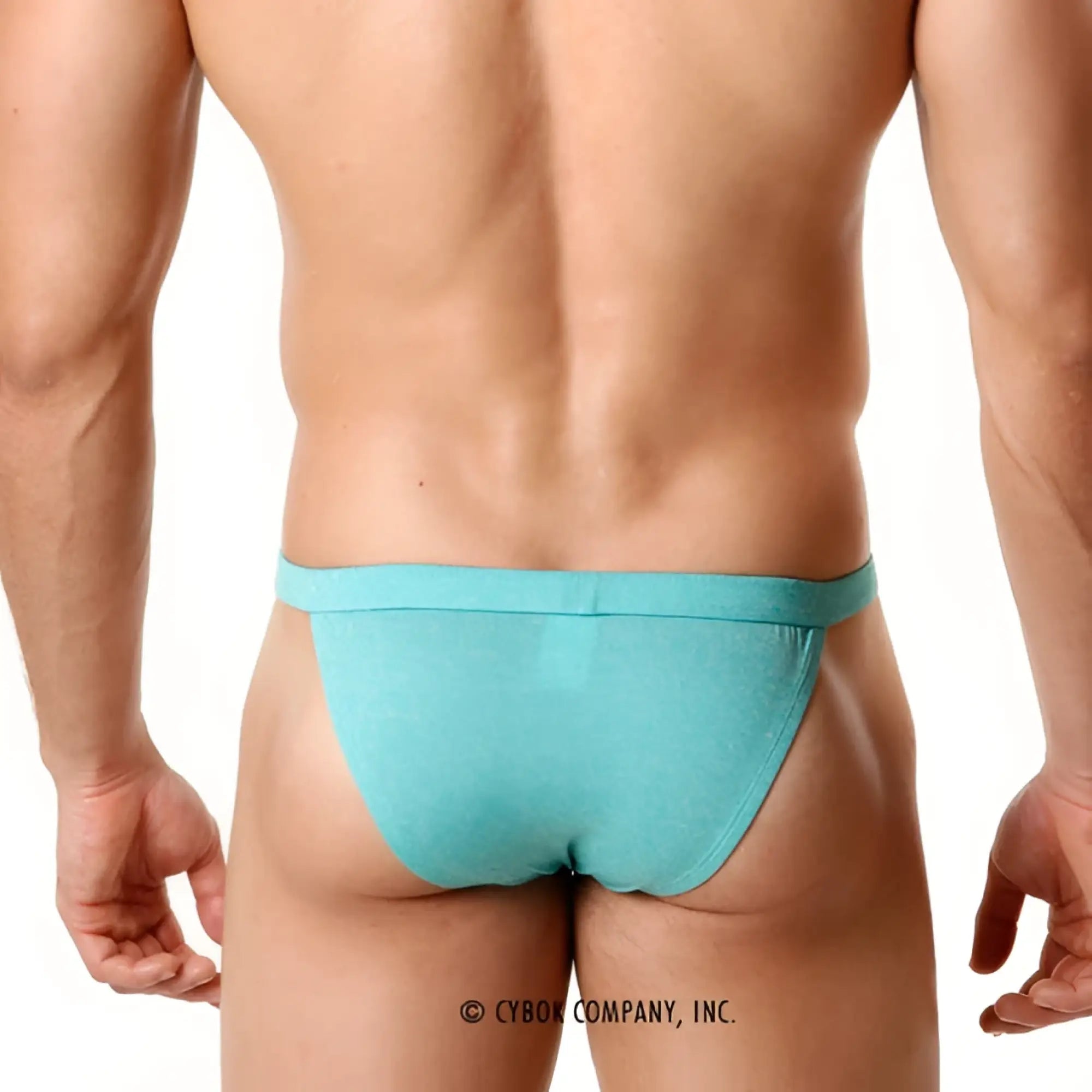 Tealmale Wear Modern bikini briefs in glittery teal fabric designed for stylish men