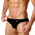 Black metro malewear modern brief 4003-20 with form-fitting design and red and white logo on waistband