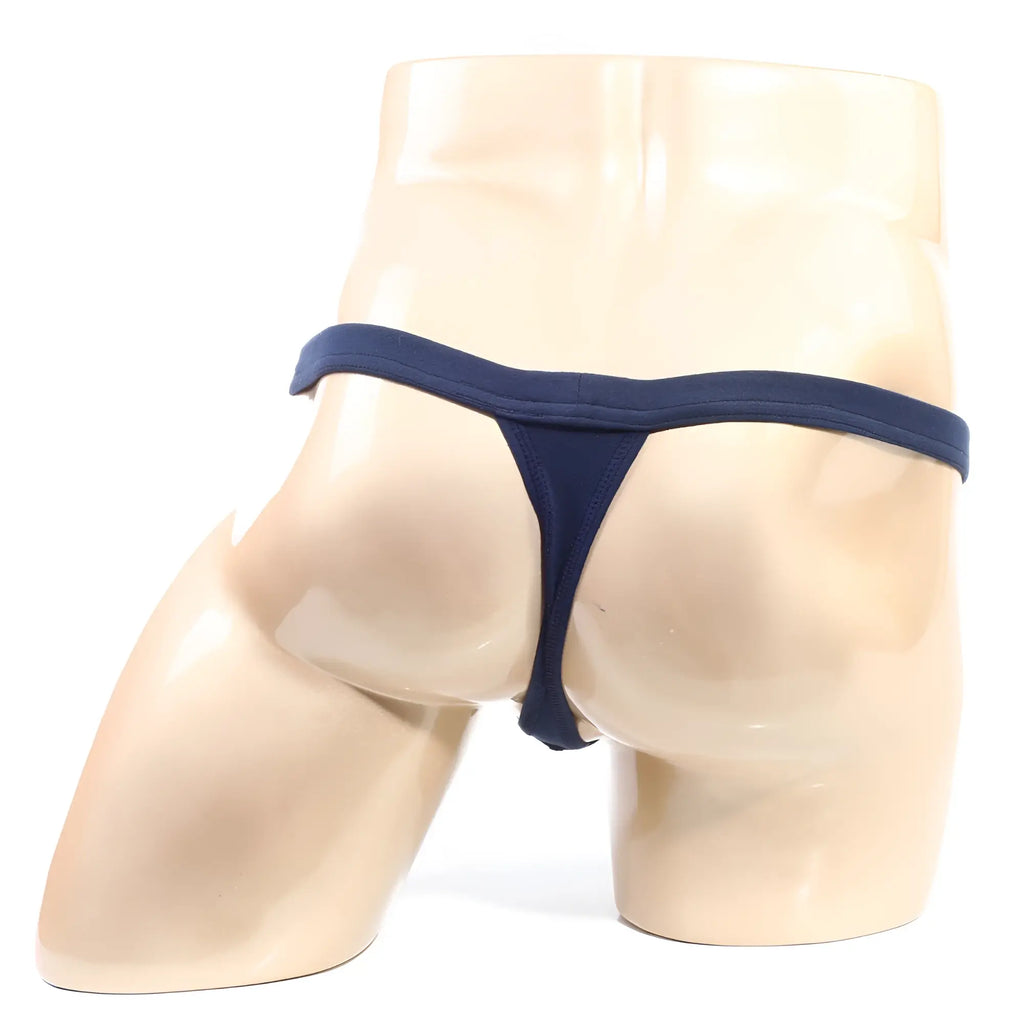 NavymaleWear modern pouch thong navy 4002-28 is a navy blue thong made of smooth stretchy fabric with a minimalist design