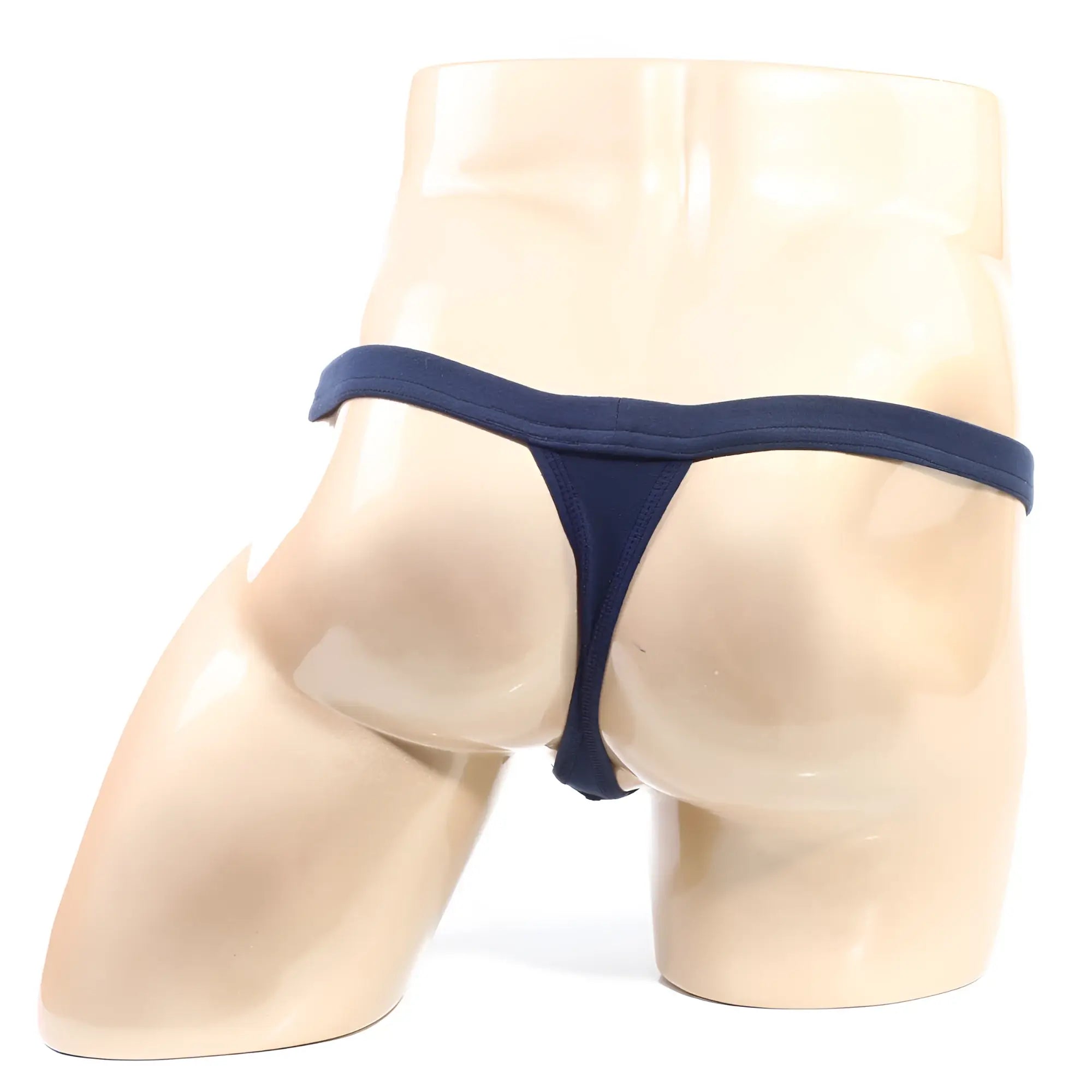 NavymaleWear modern pouch thong navy 4002-28 is a navy blue thong made of smooth stretchy fabric with a minimalist design