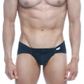 Black MetroMaleWear Mojito bikini swim trunks with white stitching and a small brand tag on the waistband