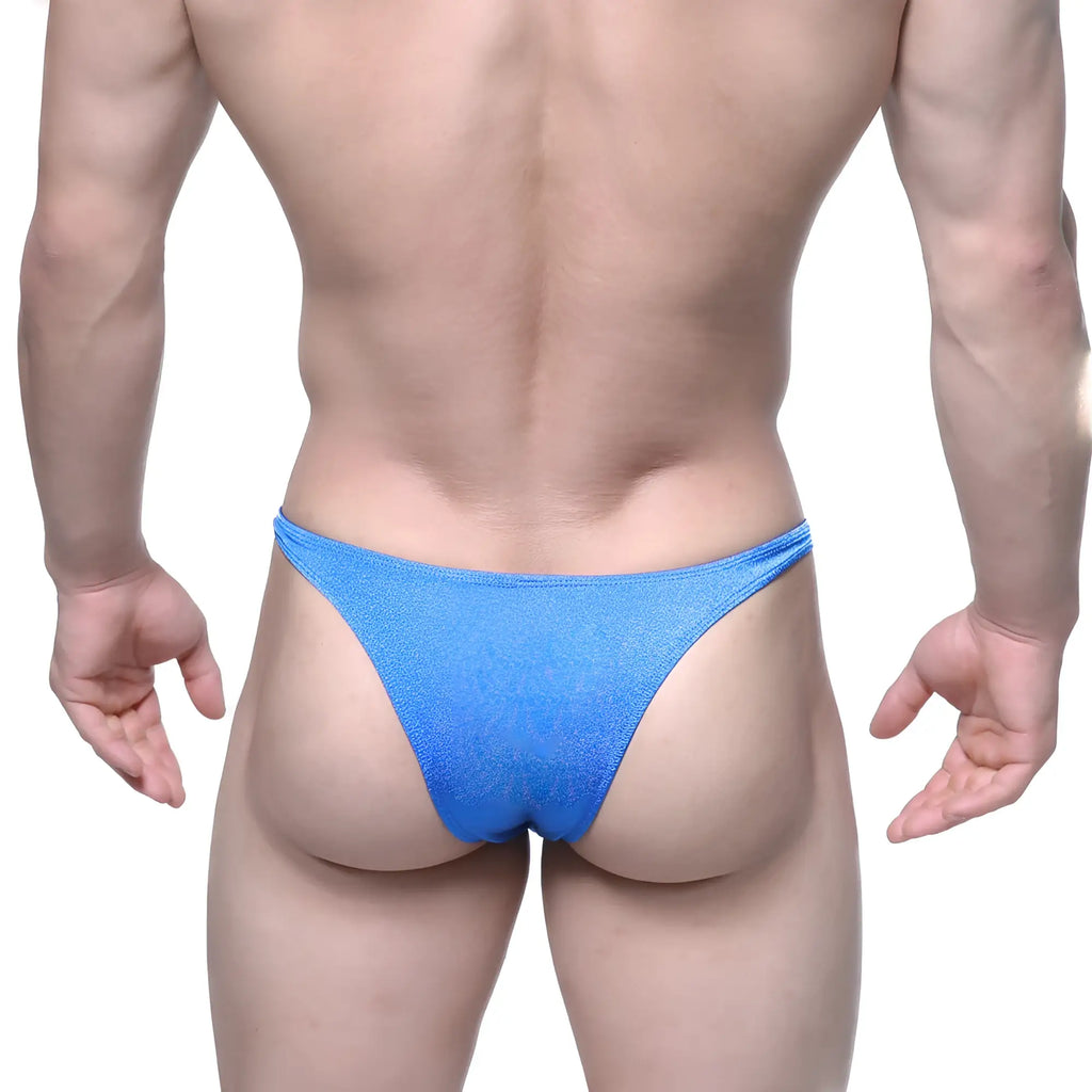 MetroMaleWear Monaco Bikini royal blue thong with shimmering fabric and snug fit featuring a smooth textured surface