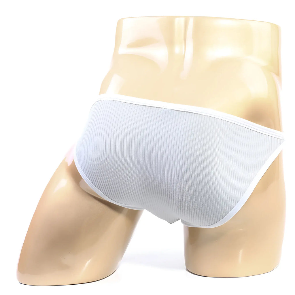 White ribbed cotton briefs with a clean minimalist design from MetroMaleWear Moreno bikini gray 3607-10