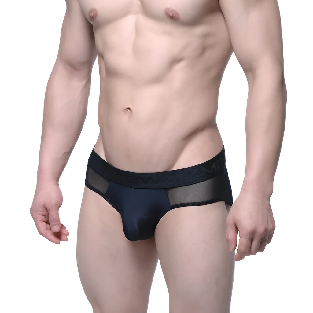 MetroMaleWear mw brief tull 5403-71 black mesh-trimmed briefs with sleek form-fitting design for comfortable wear