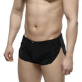 Black athletic briefs metro malewear naked split boxer 2008-30 with side slit and elastic waistband for comfort