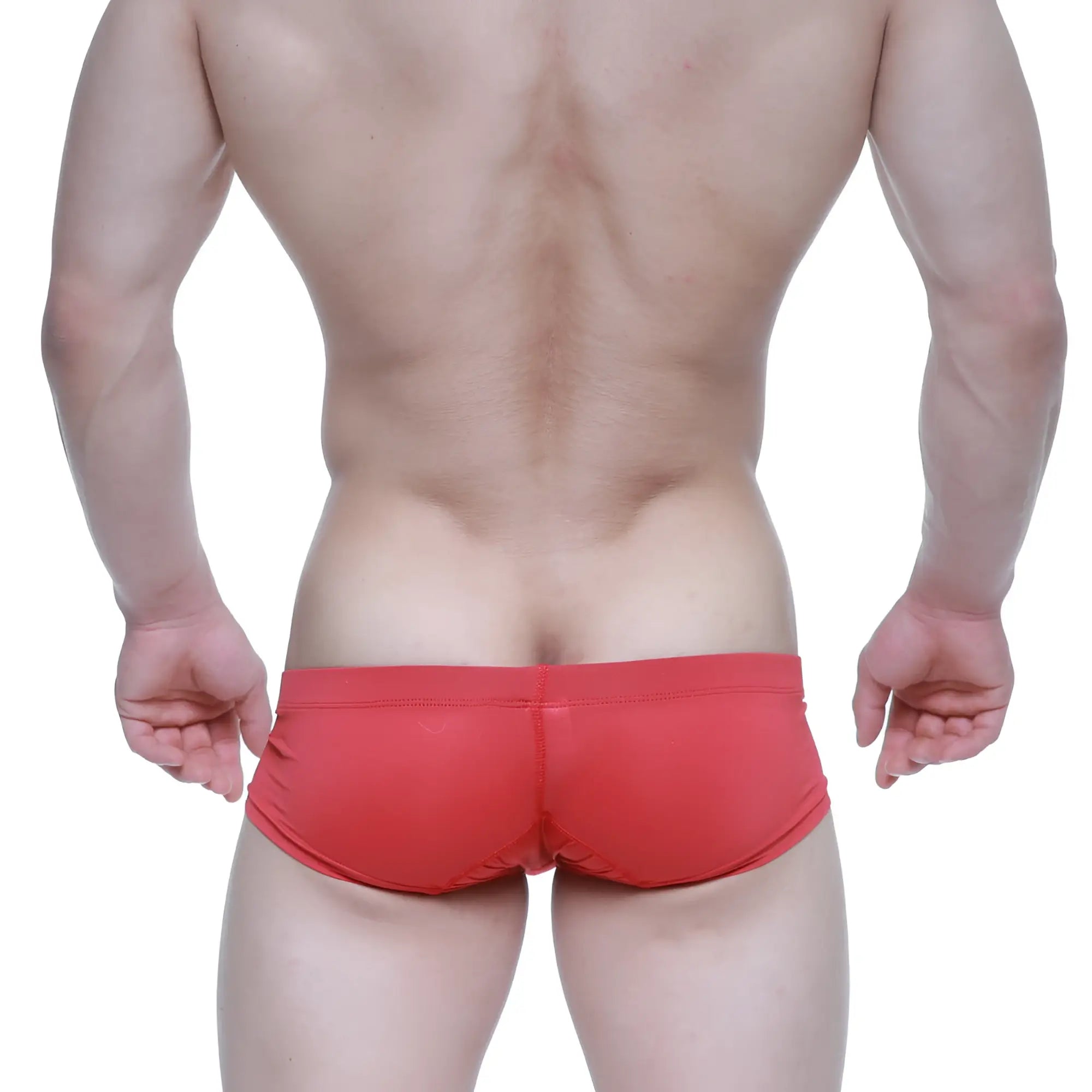 Red swim trunks metroMalewear nano short boxer 7113-12 with smooth form-fitting design for comfortable wear